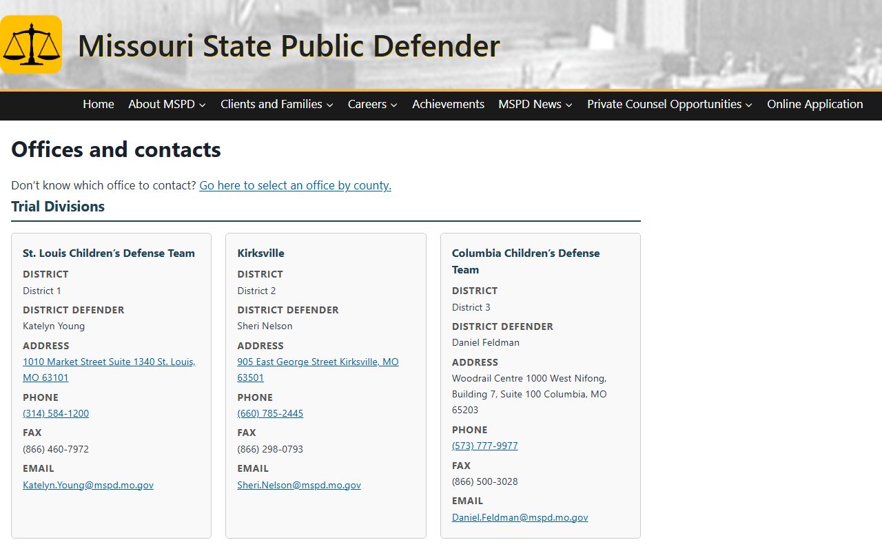 Lewis County court dockets Public Defender office directory