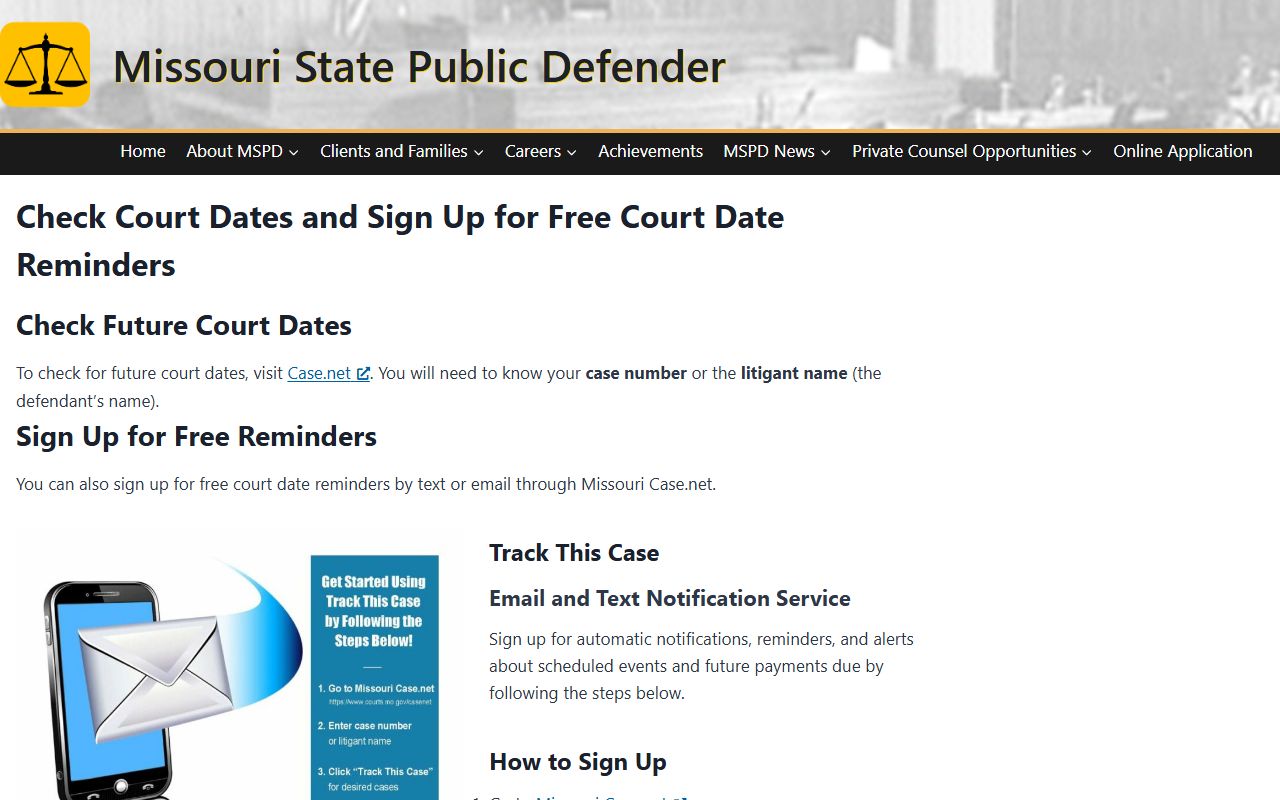 Lewis County court records Public Defender court date instructions