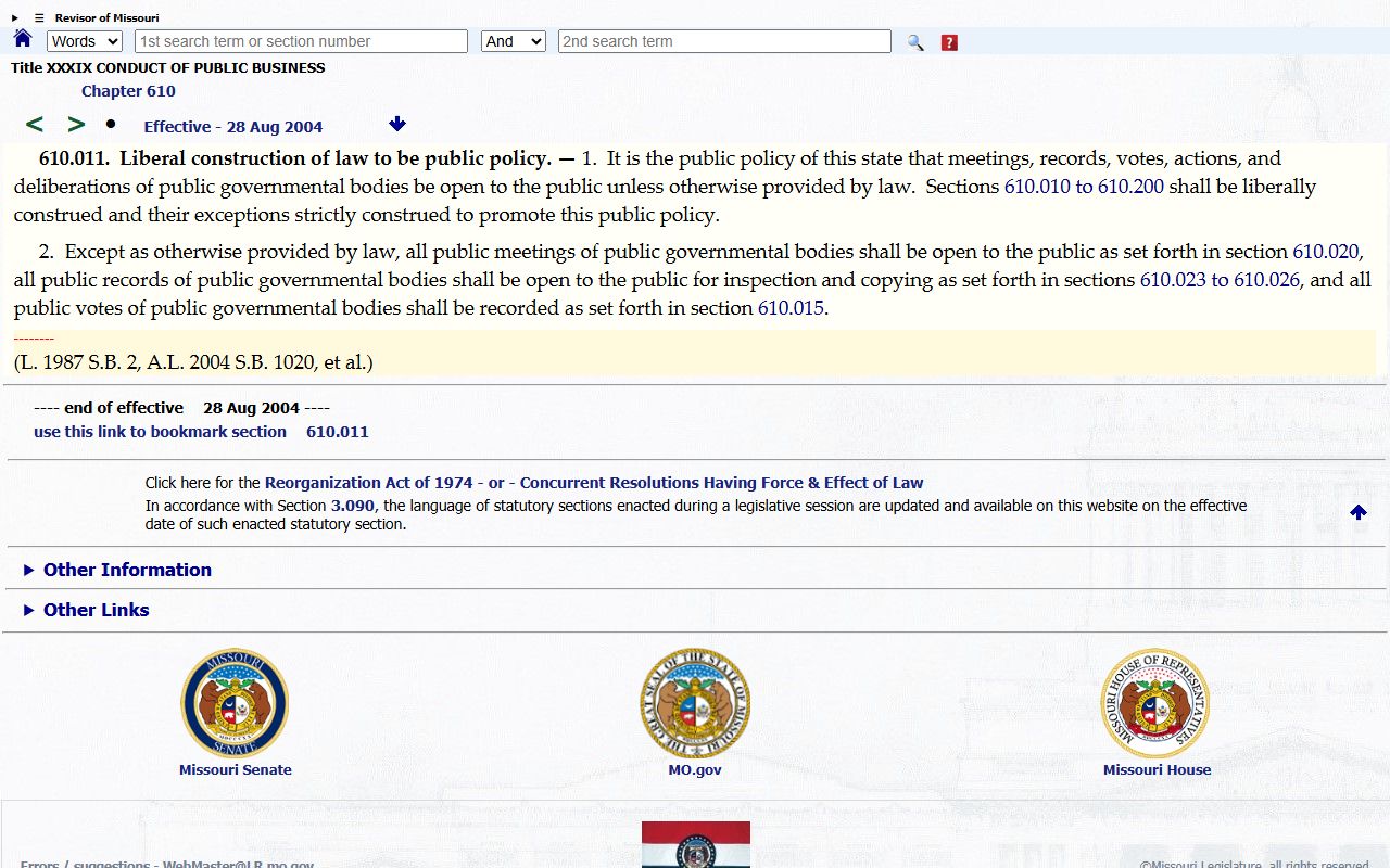Lewis County court records Missouri Sunshine Law public policy