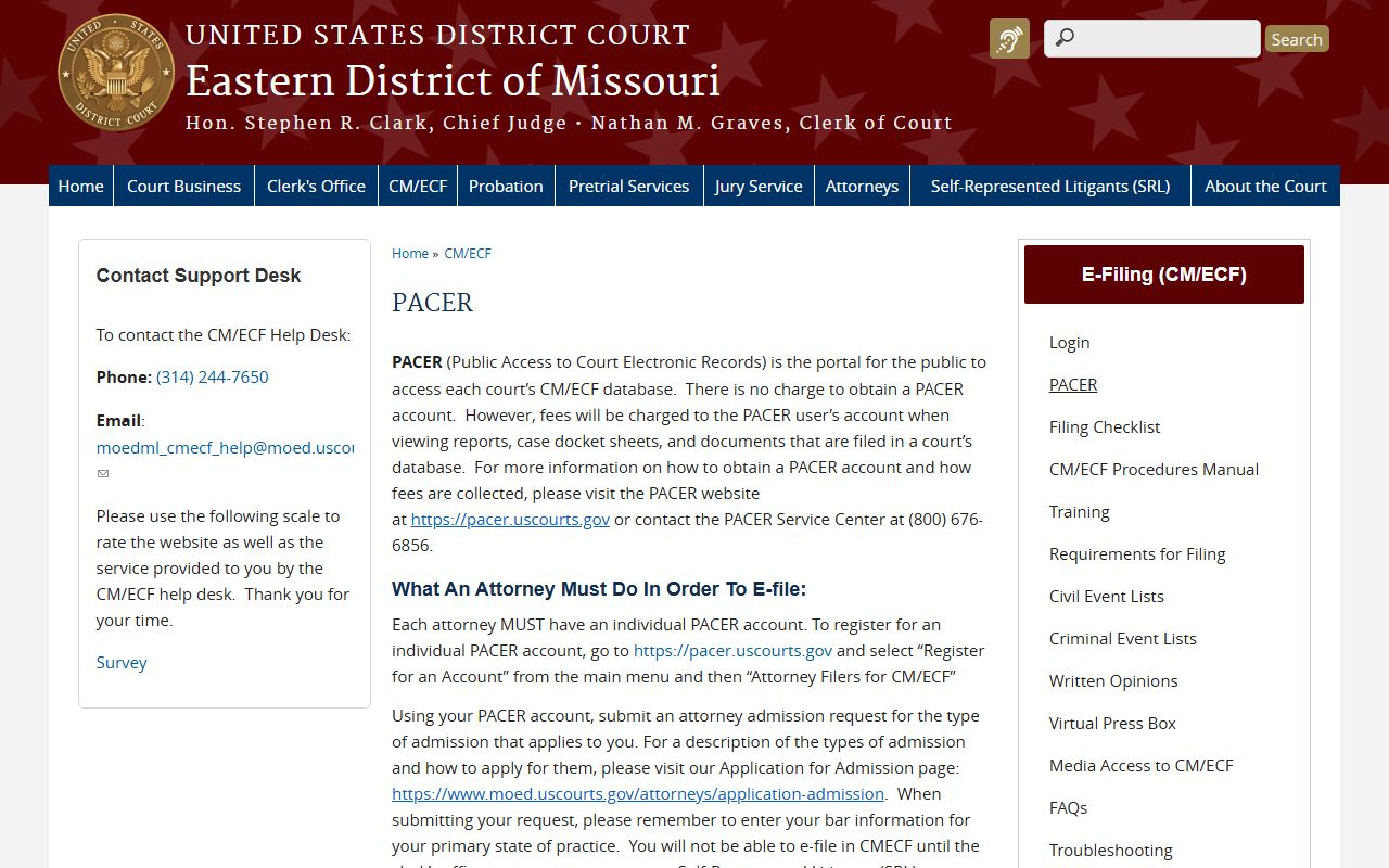 Lewis County Circuit Court records Eastern District PACER page