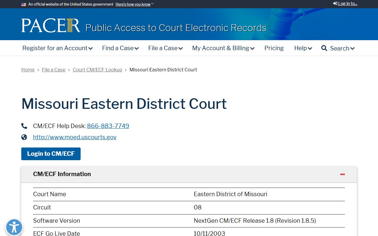Lewis County Circuit Court records PACER Eastern District lookup