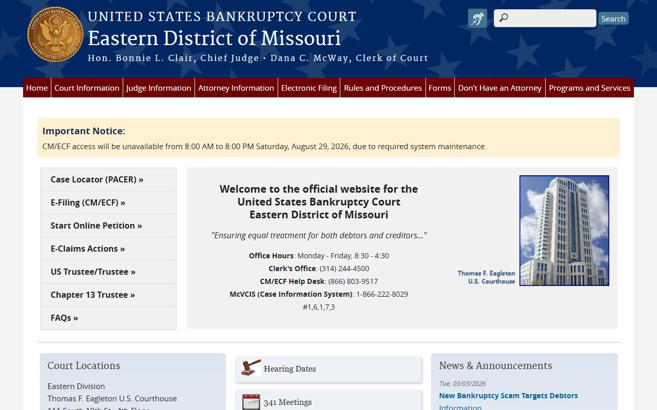 Lewis County probate records Eastern District bankruptcy court homepage